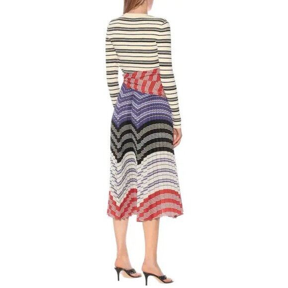 NWT Altuzarra Woodbine Mixed Media Stripe Midi Dress – Size 6 ($2095) - Picture 4 of 5